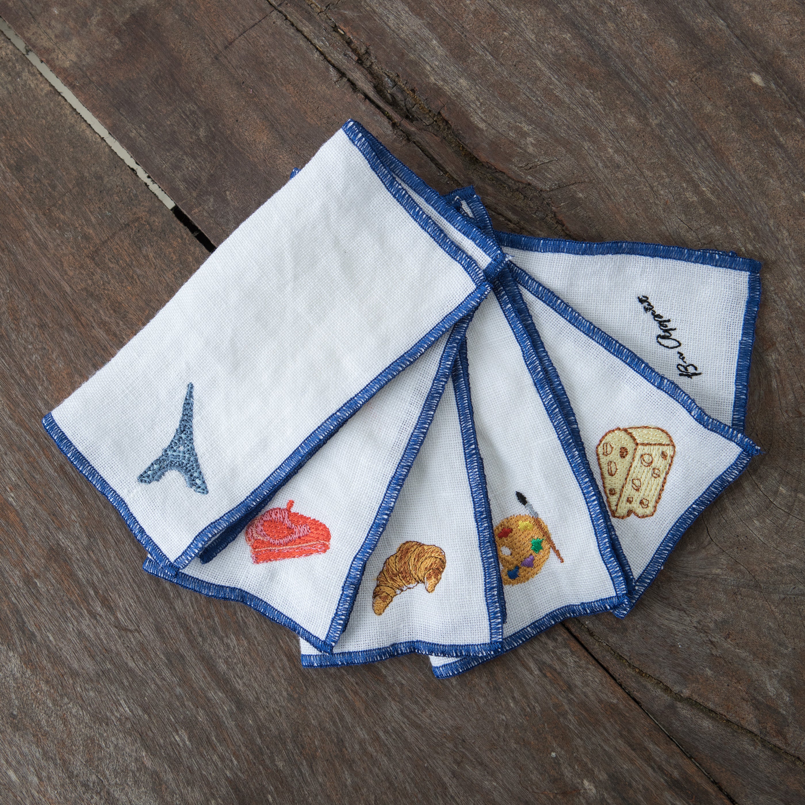 Linen Cocktail Napkins - France
