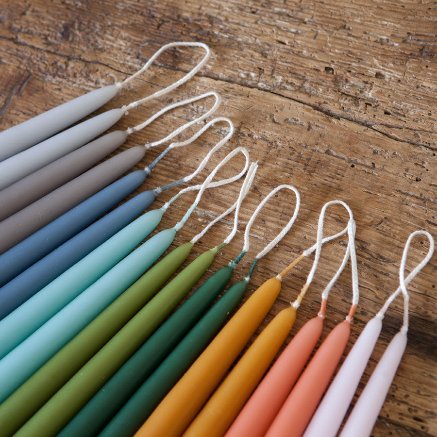 Pareja de Velas Verde Taxus - 30 cm