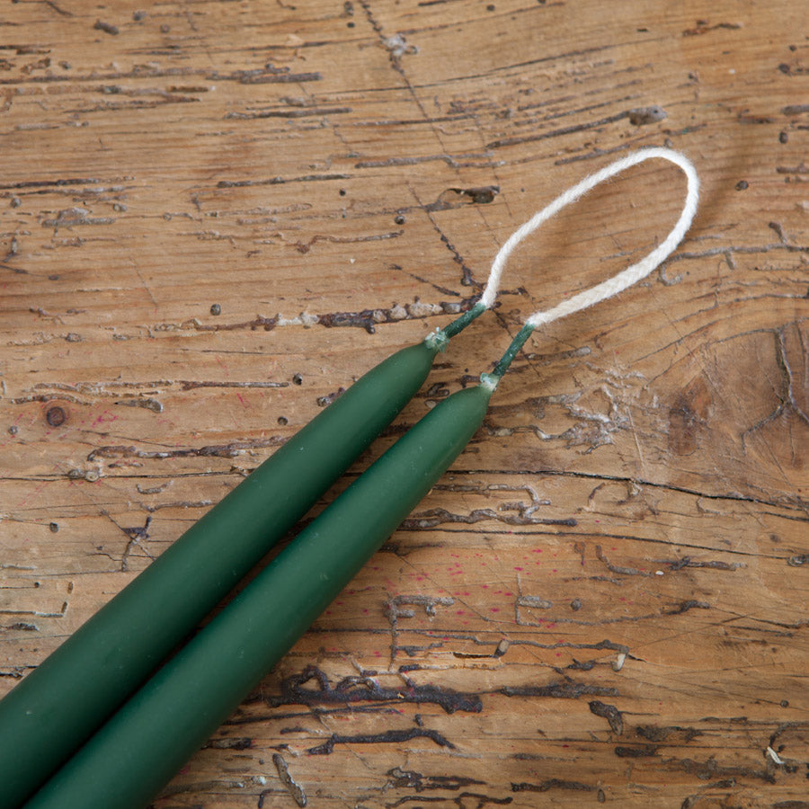 Pareja de Velas Verde Taxus - 30 cm