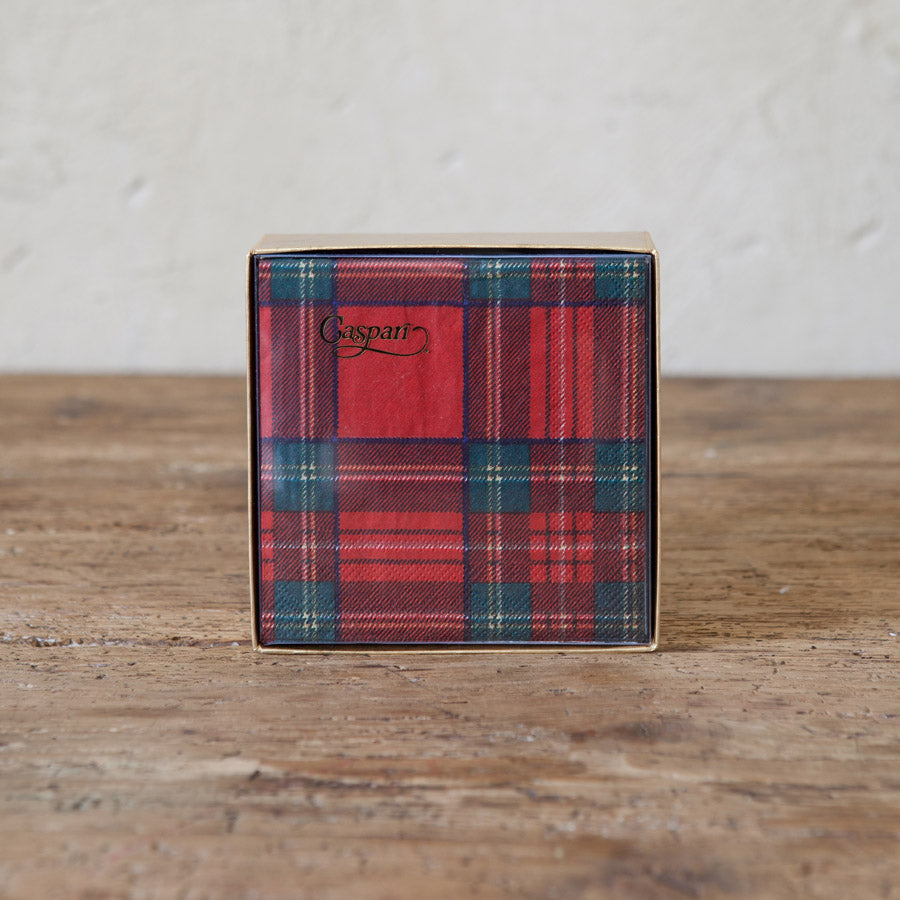 Servilletas de Cóctel de Papel en Caja Royal Plaid