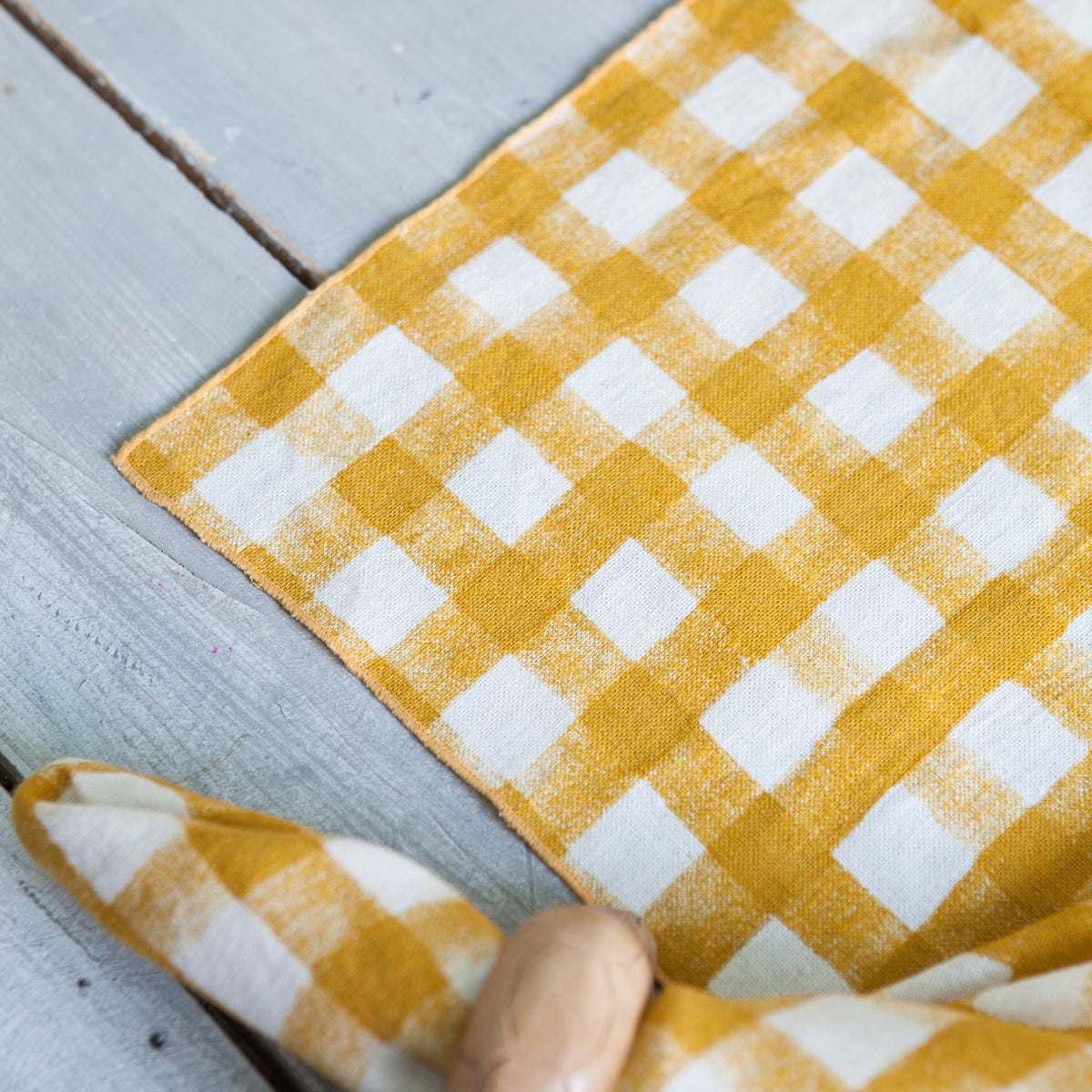 x2 Gingham Placemat Mustard Katira