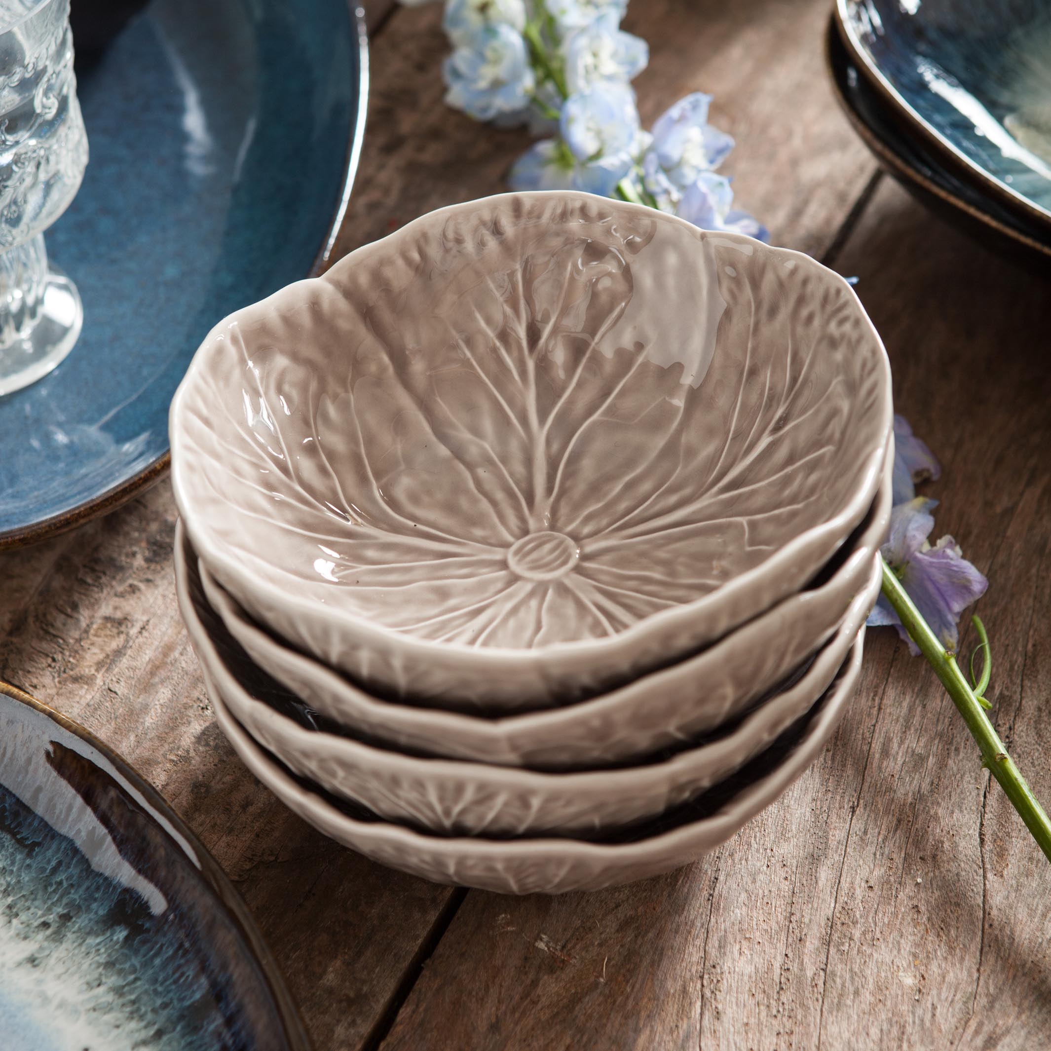 Cuenco Hoja Repollo Beige S