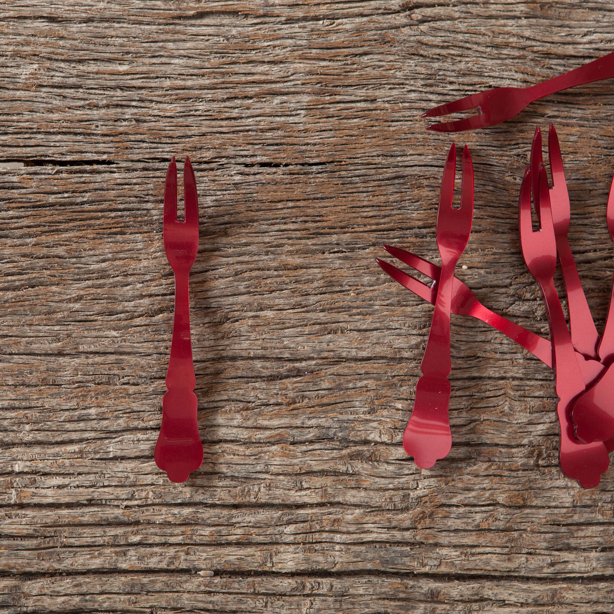 Tenedor de Cóctel Rojo