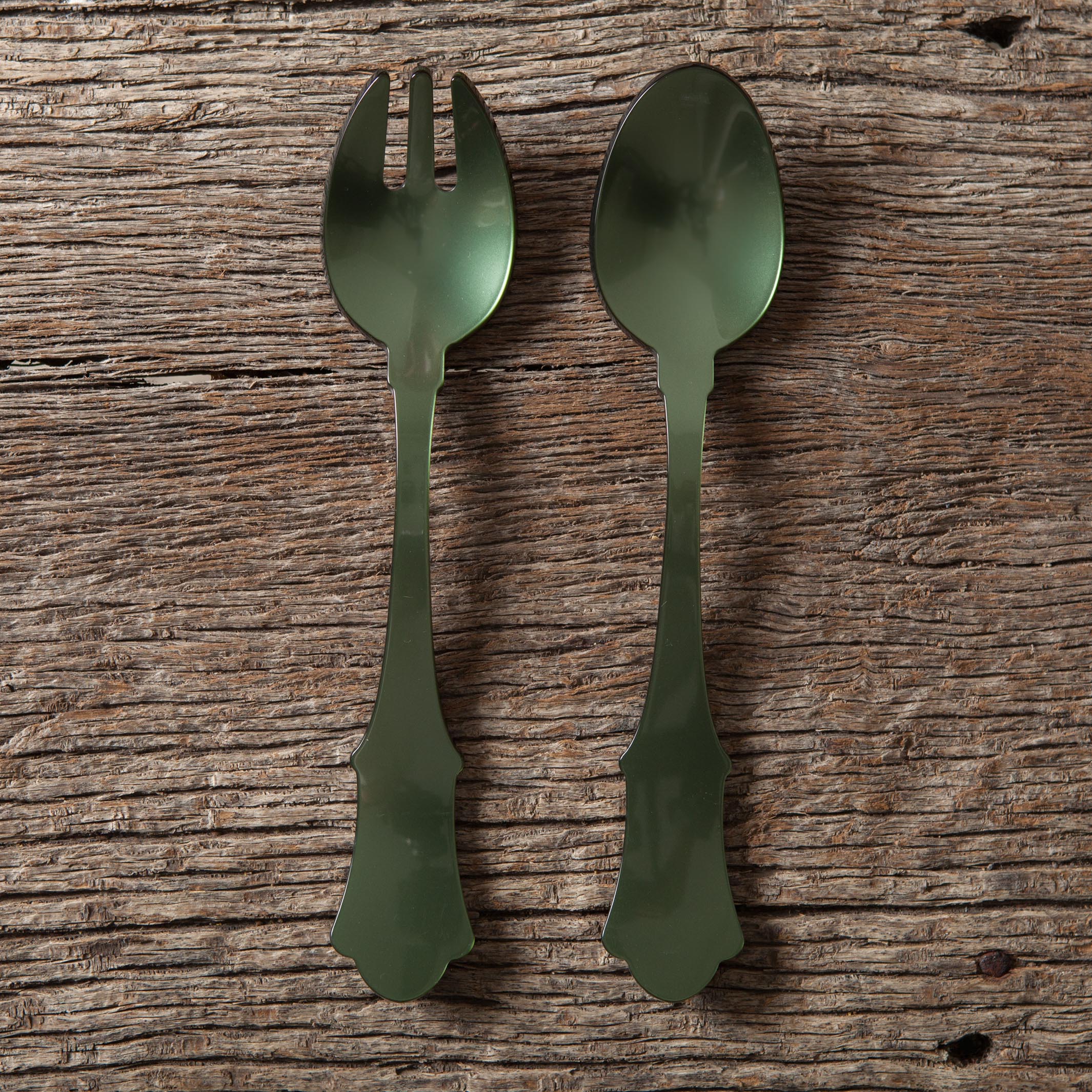 Set para Servir Ensalada Verde Oscuro