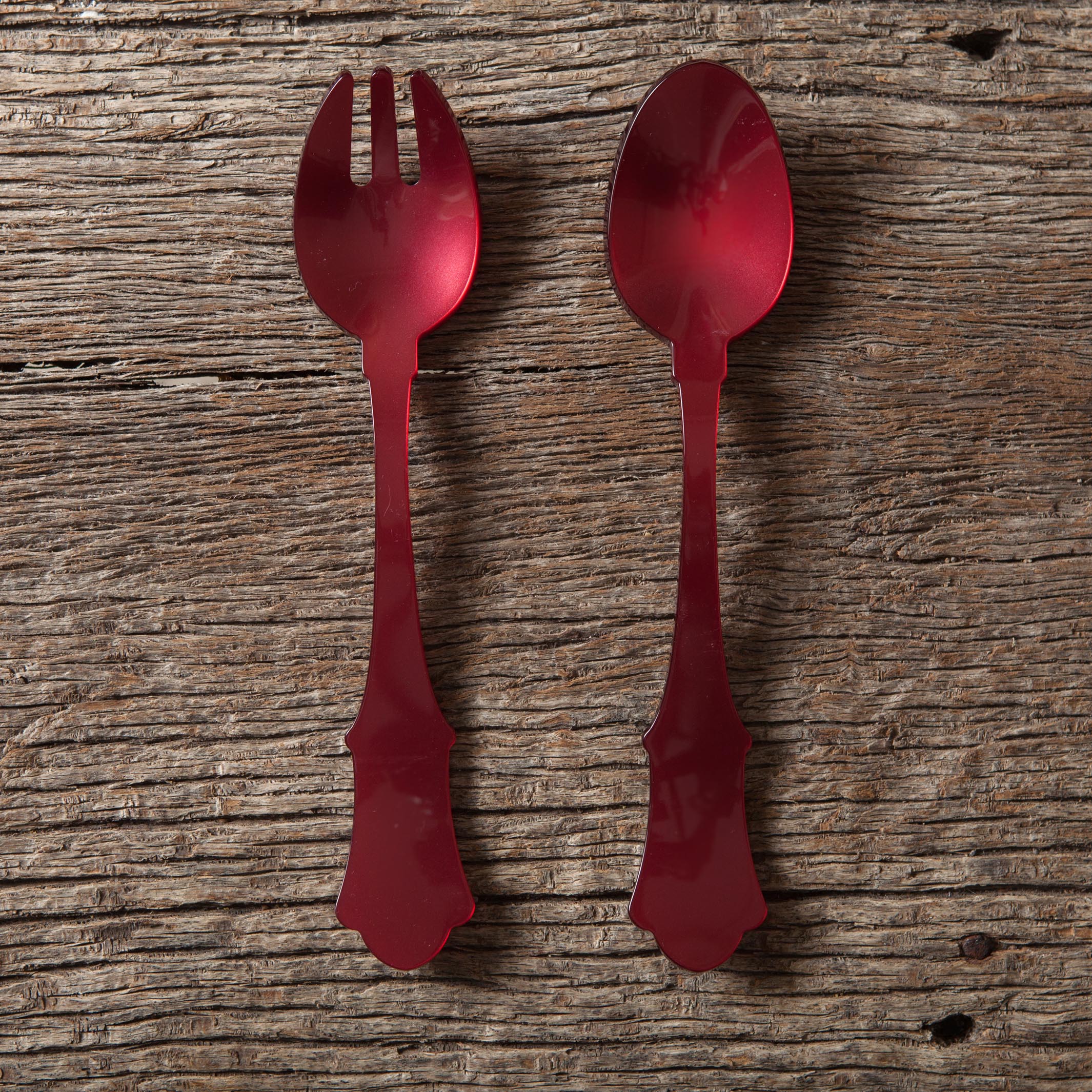 Red Salad Serving Set