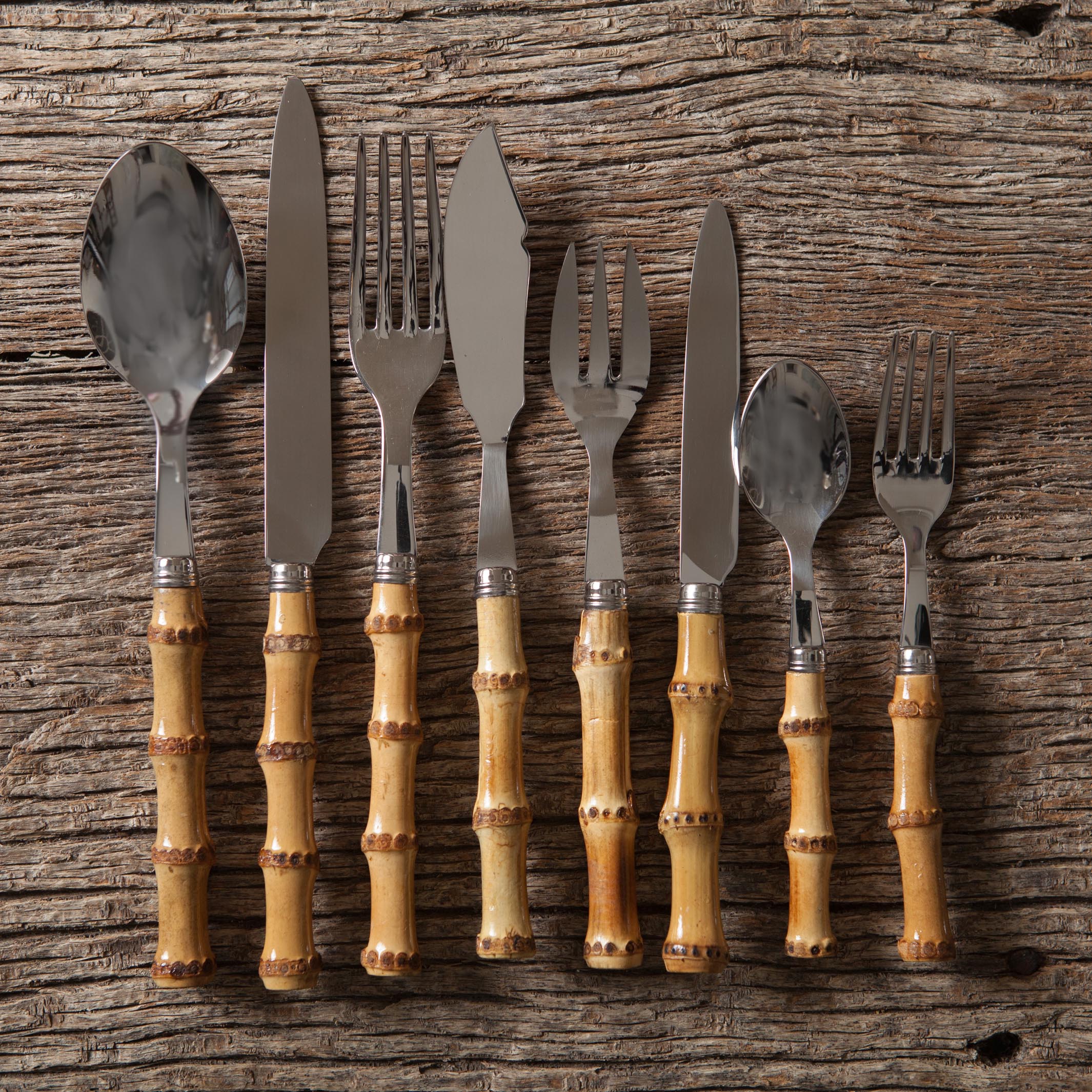 Cubertería Bambú 86 piezas