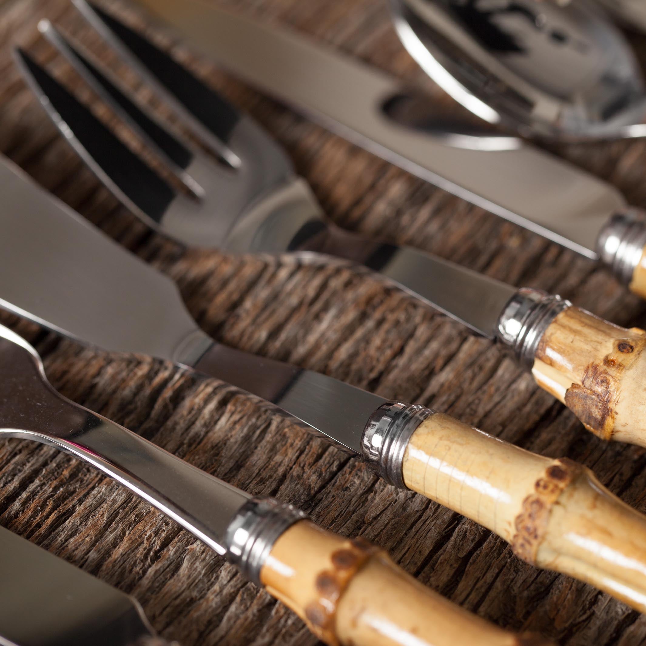 Cubertería Bambú 86 piezas