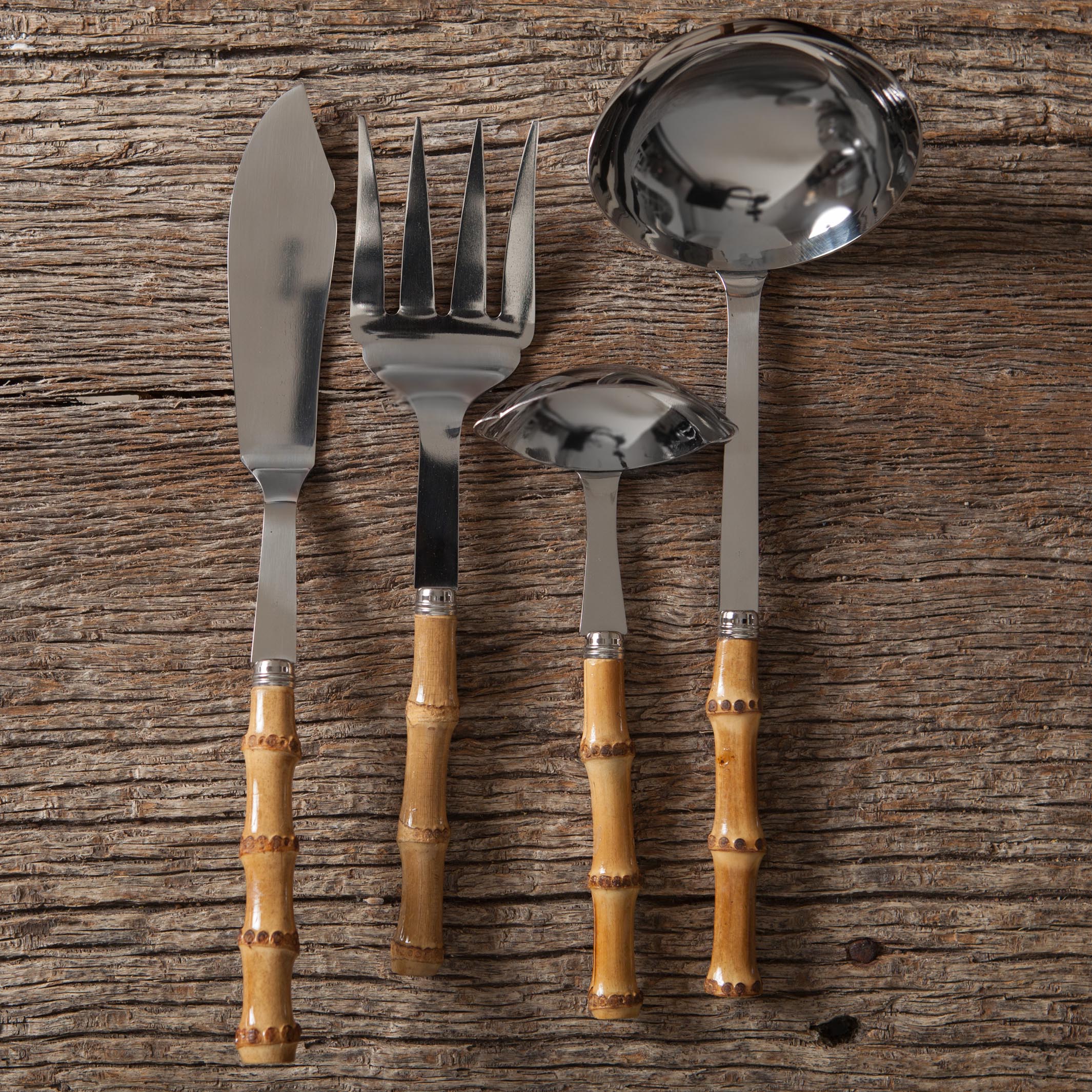 Cubertería Bambú 86 piezas