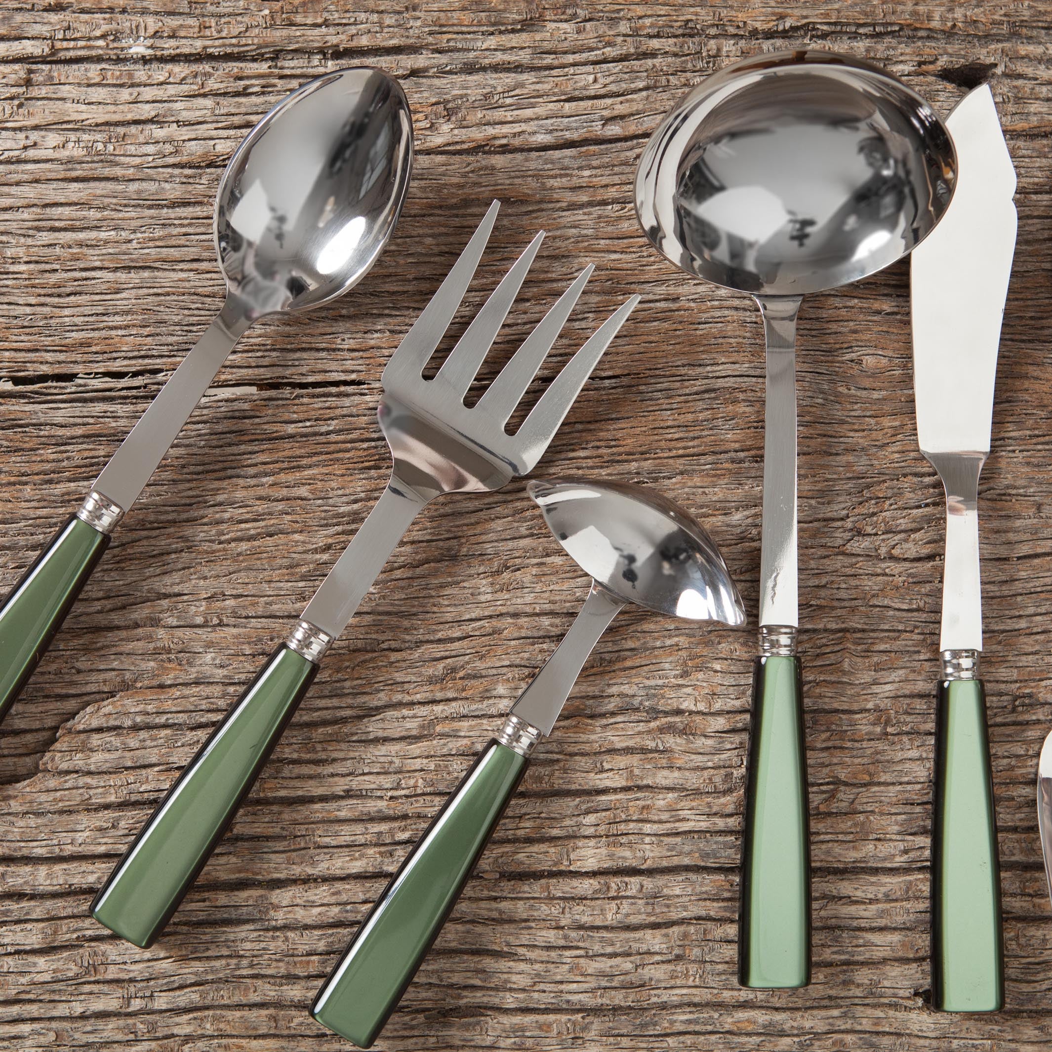 Cubertería Icon Verde 86 piezas