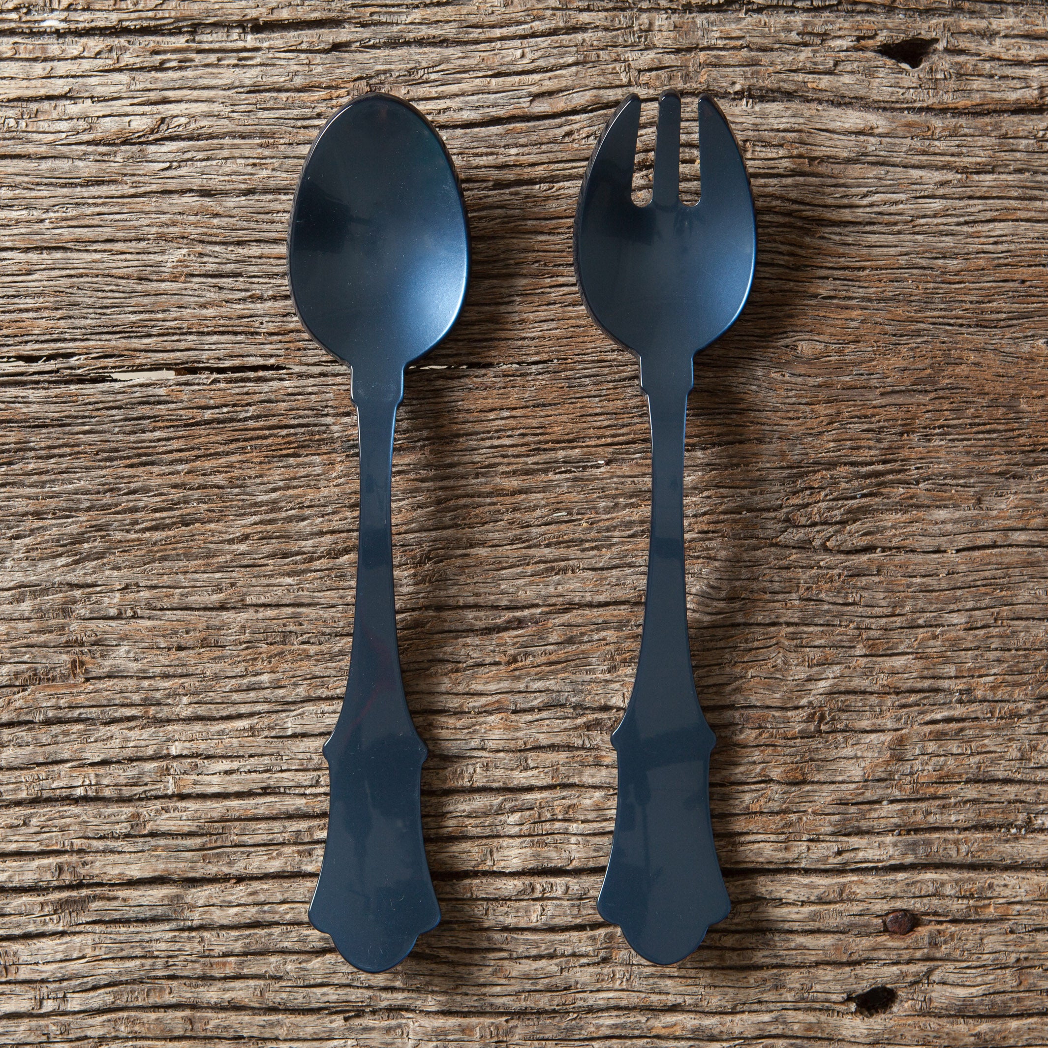 Blue Steel Salad Serving Set