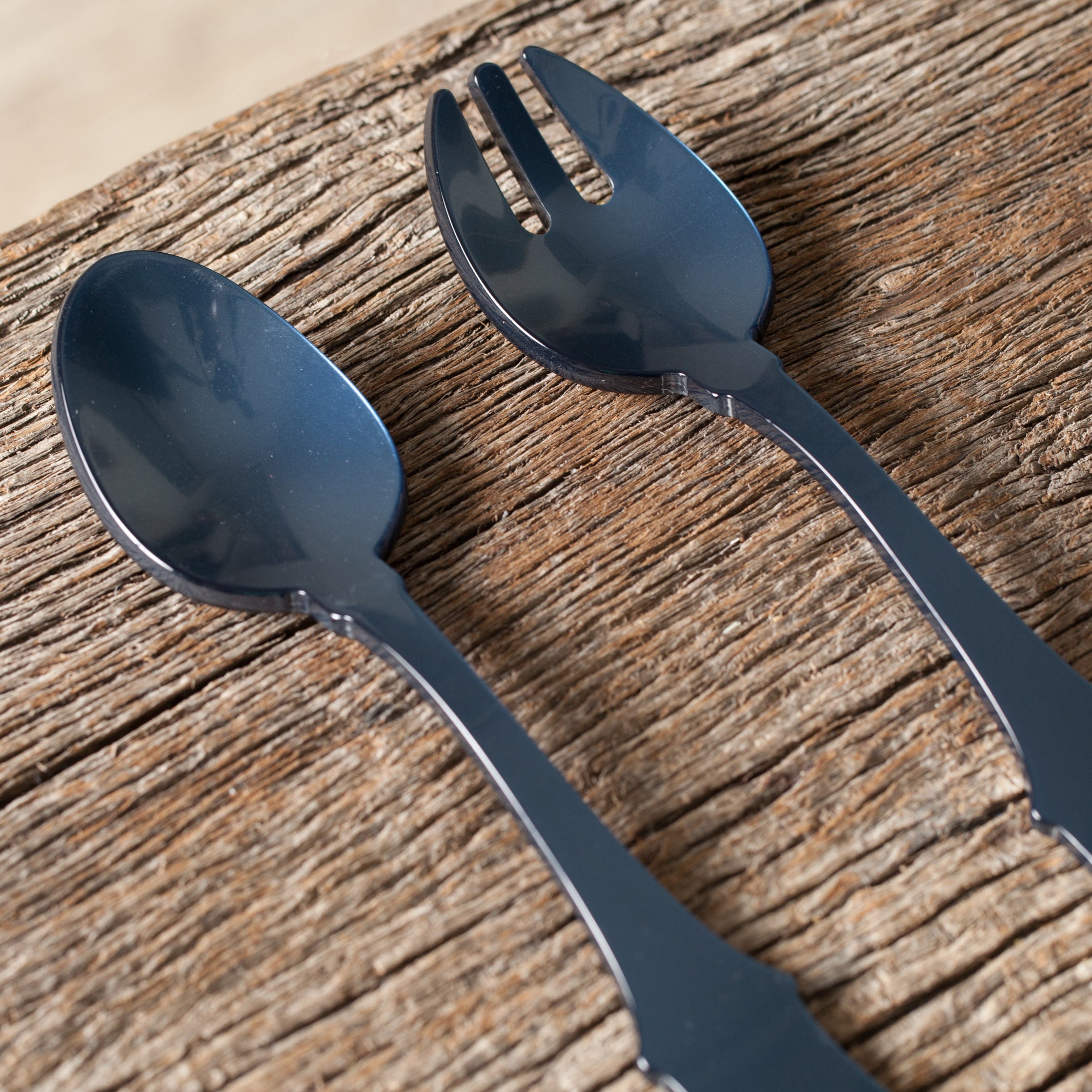 Blue Steel Salad Serving Set