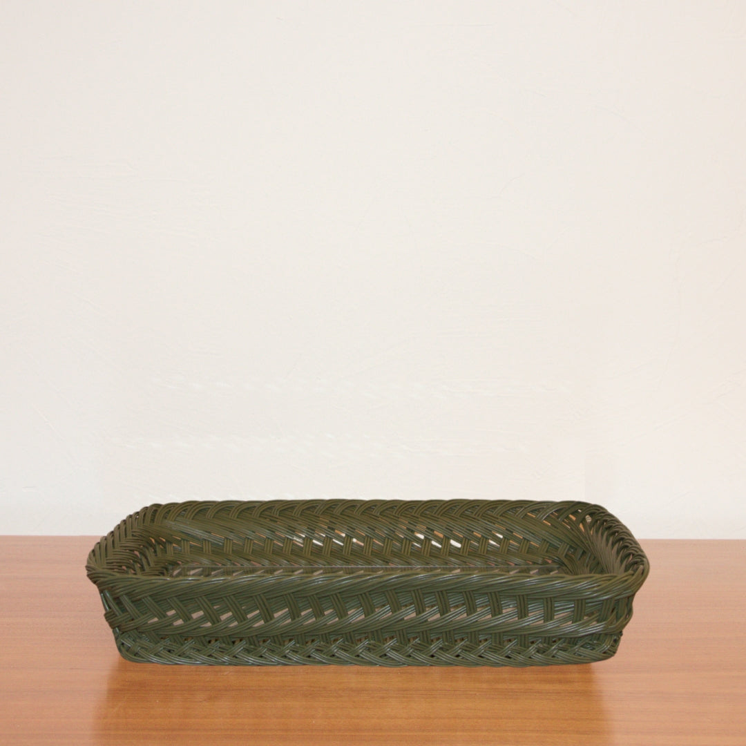 Handmade Green Wicker Tray