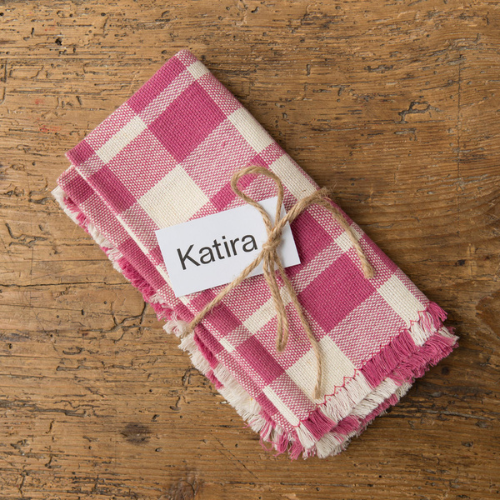 2 Servilletas Cuadros Rosas