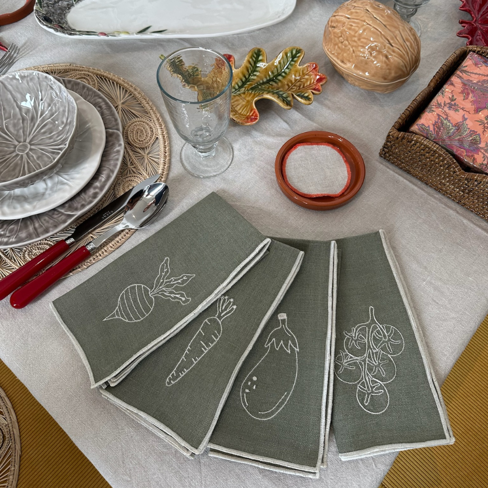 Set 4 Servilletas de Lino - Verduras