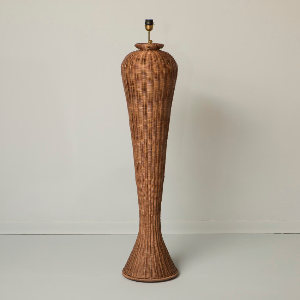 Lámpara de Pie Isabella de Ratán Marrón