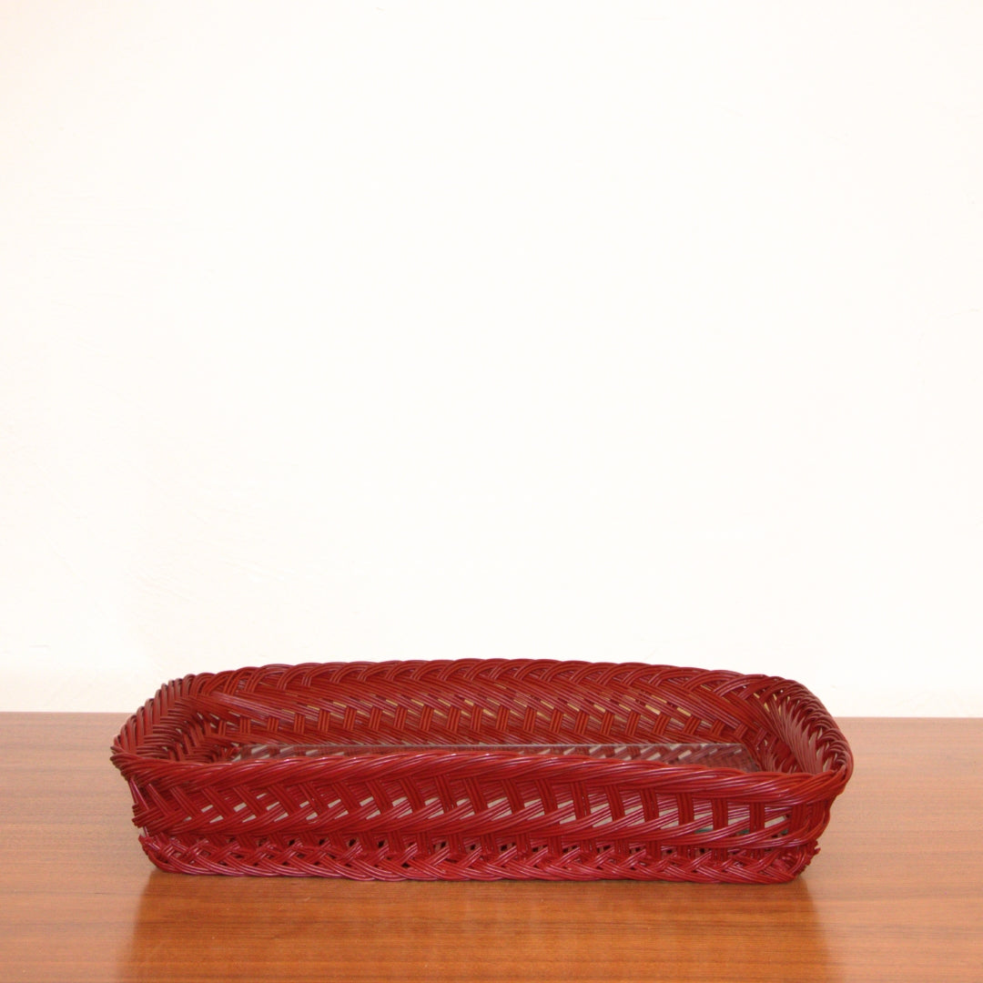 Handmade Red Wicker Tray