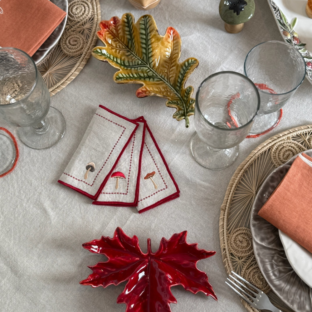 Servilletas de Cóctel Lino - Setas