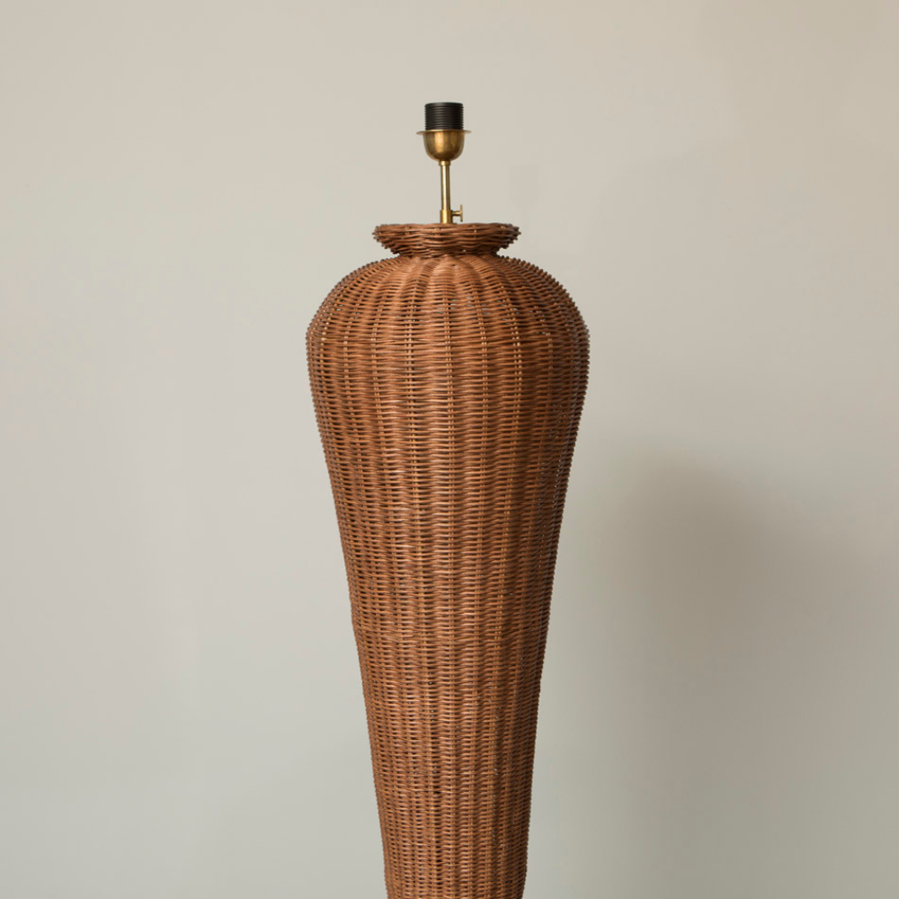 Lámpara de Pie Isabella de Ratán Marrón