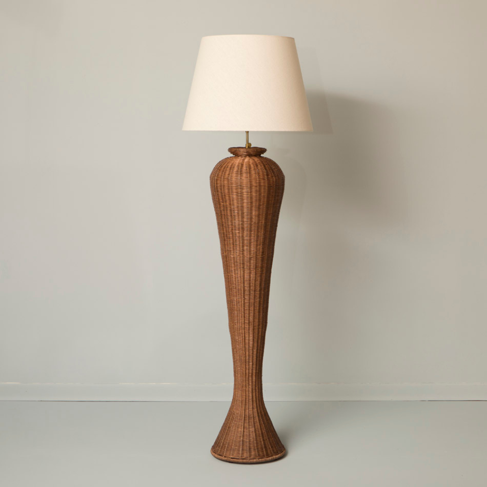 Lámpara de Pie Isabella de Ratán Marrón