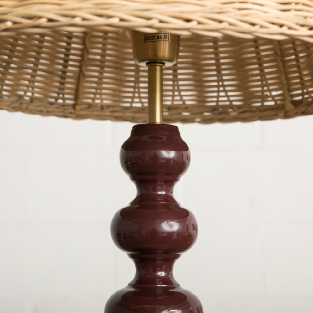 Lámpara de Mesa de Madera Tucana Vino