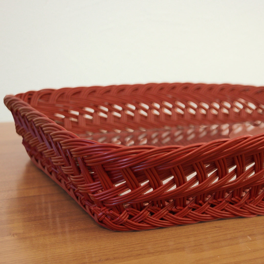 Handmade Red Wicker Tray