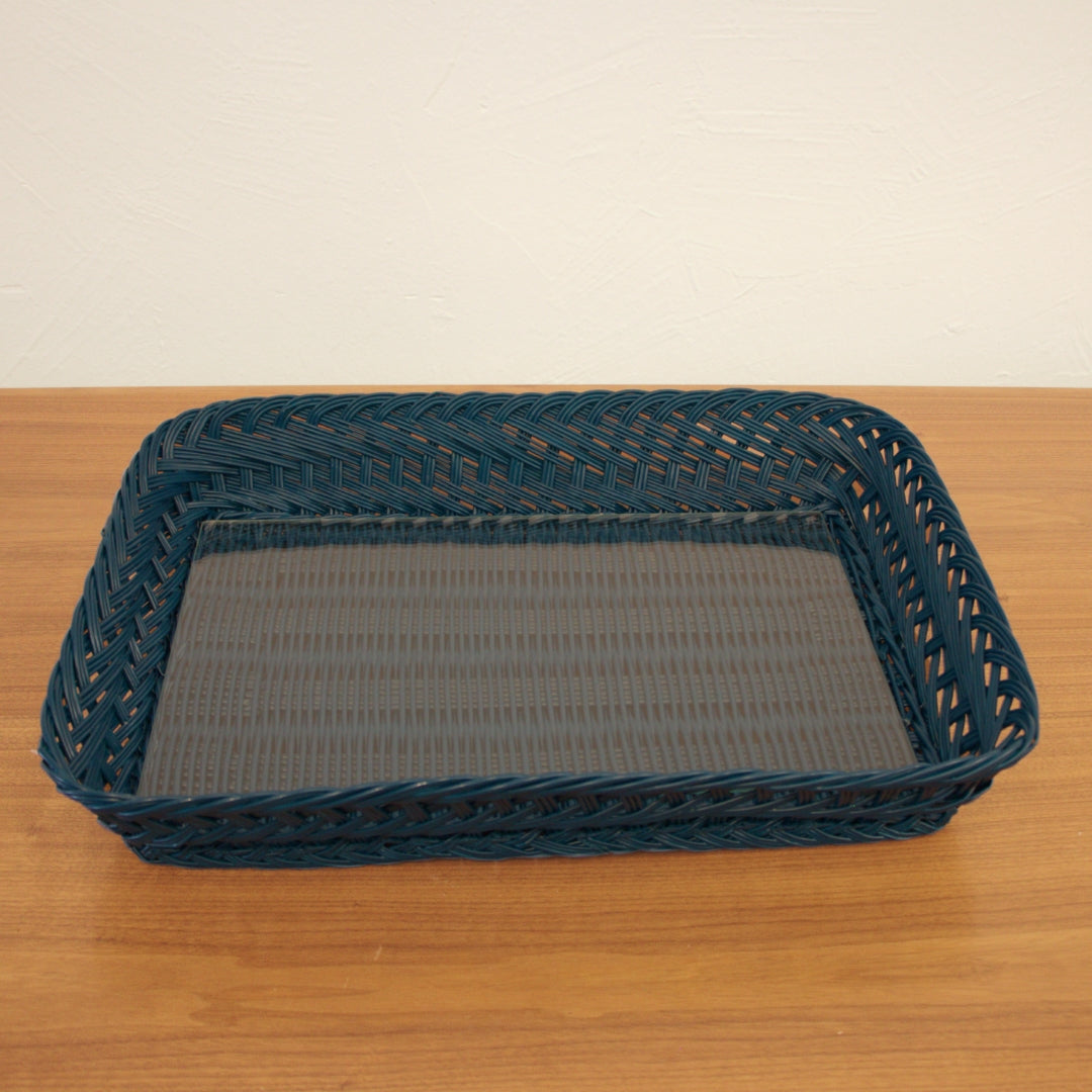 Handmade Blue Wicker Tray