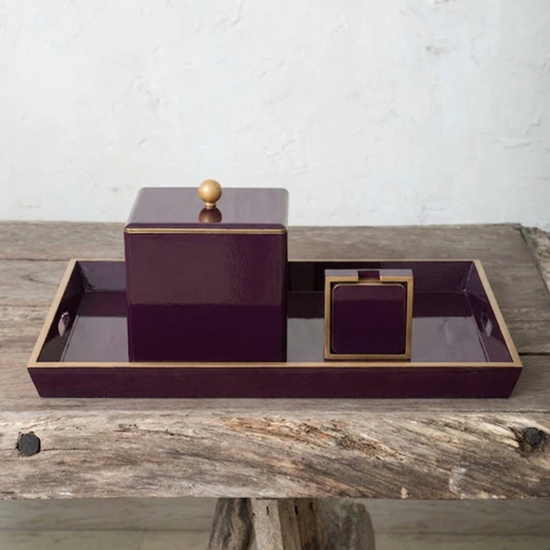 Lacquered Set - Eggplant