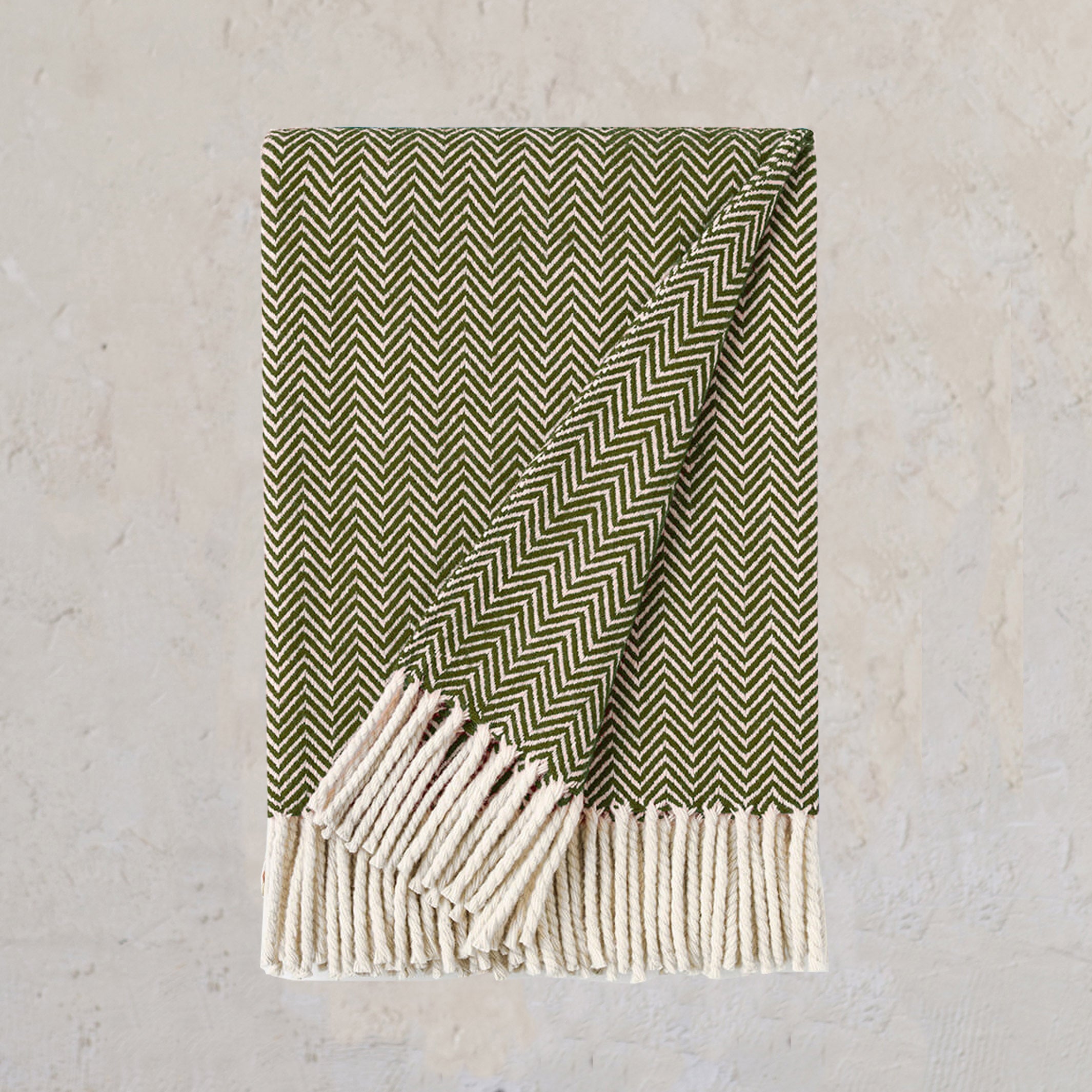 Chevron Blanket - Olive Green