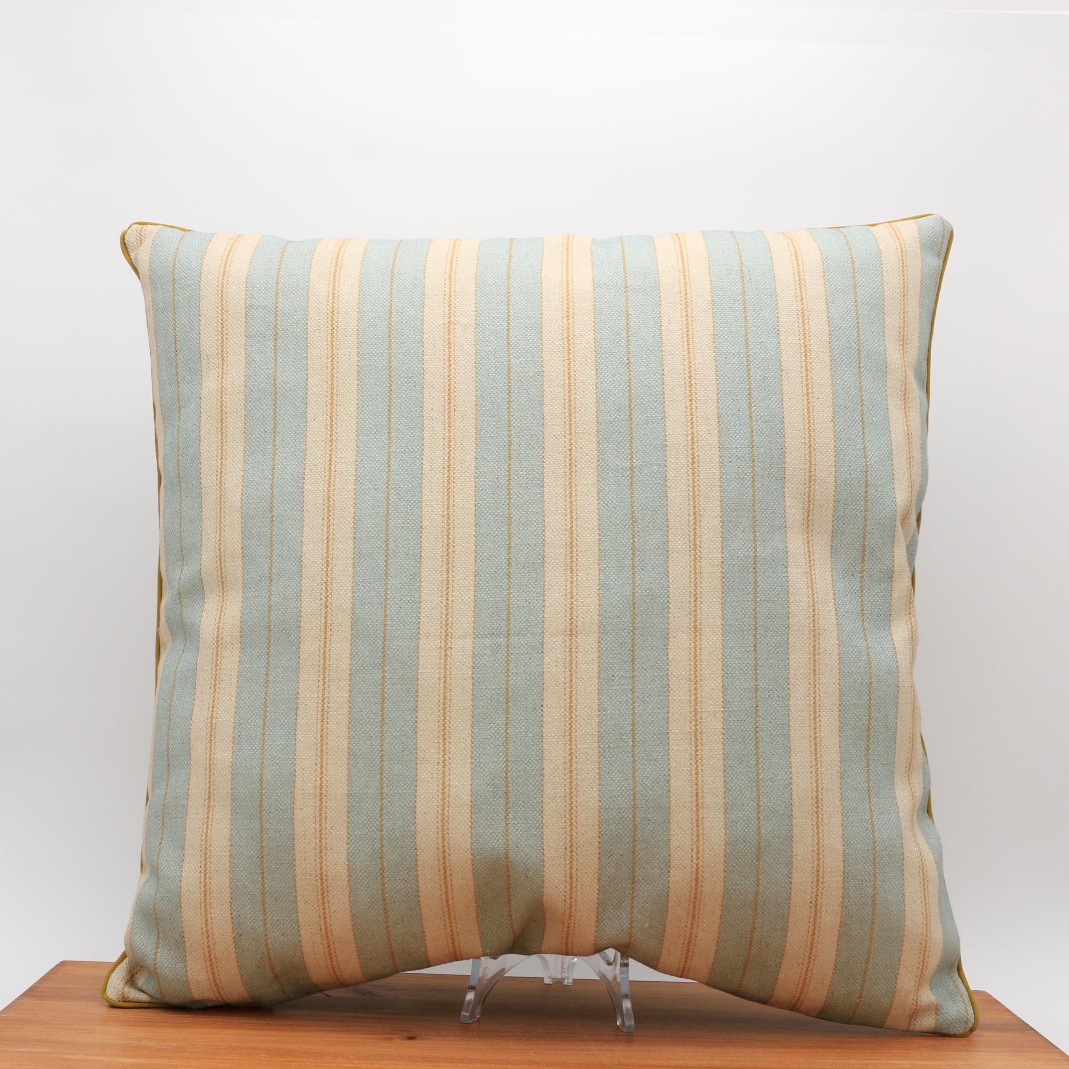 Mango and Sky Blue Stripes Cushion