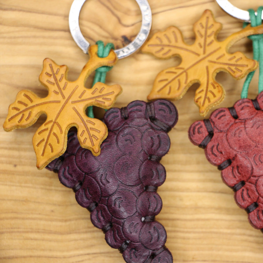 Grapes Leather Keychain