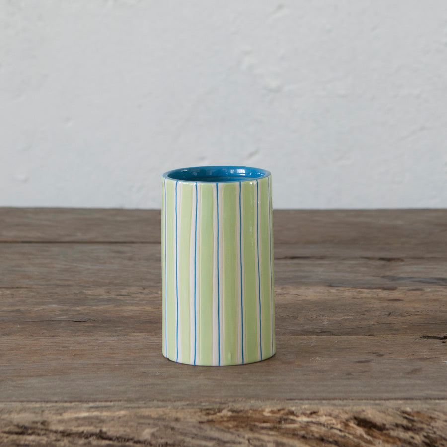 Green Striped Vase