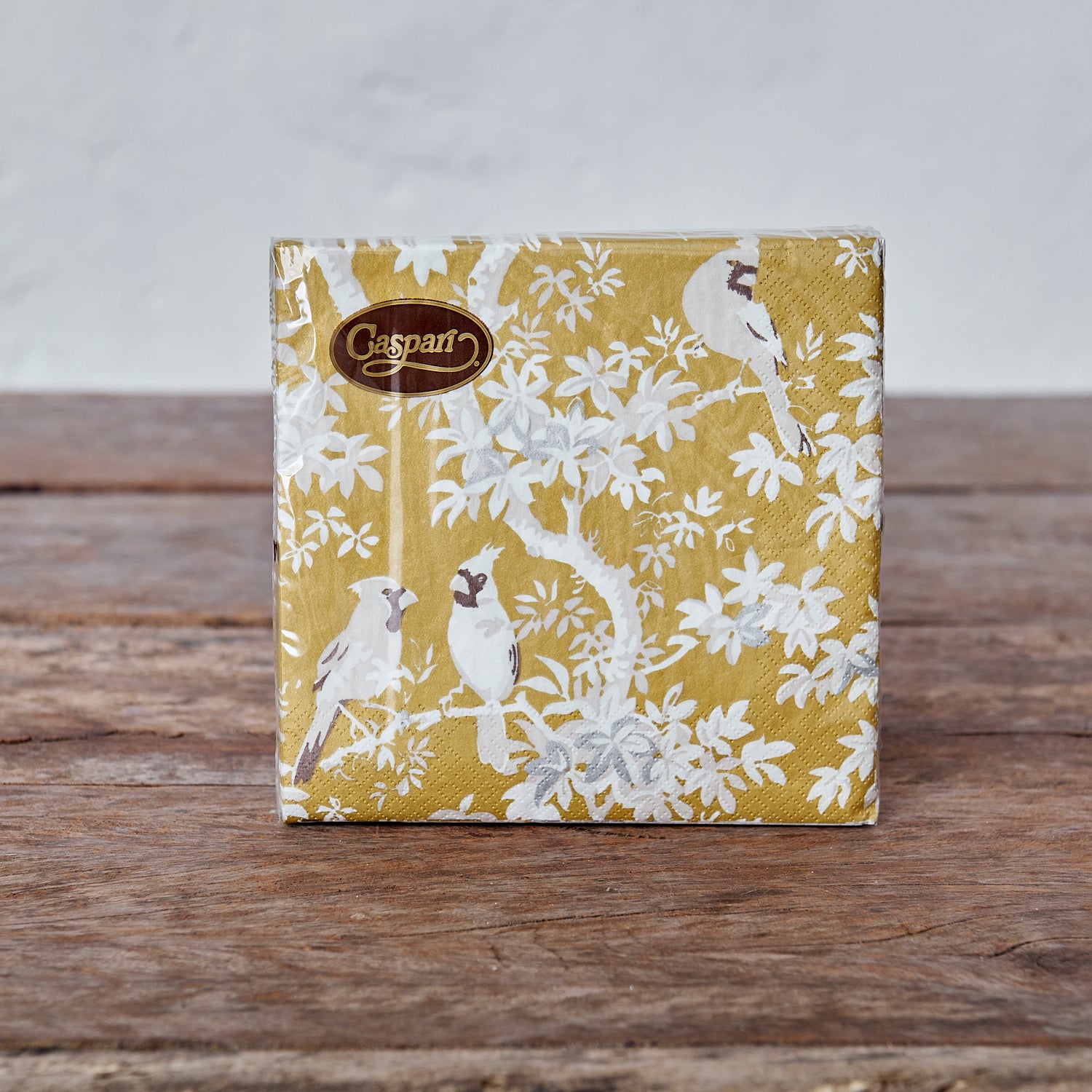 Gold Songbirds Paper Dinner Napkins