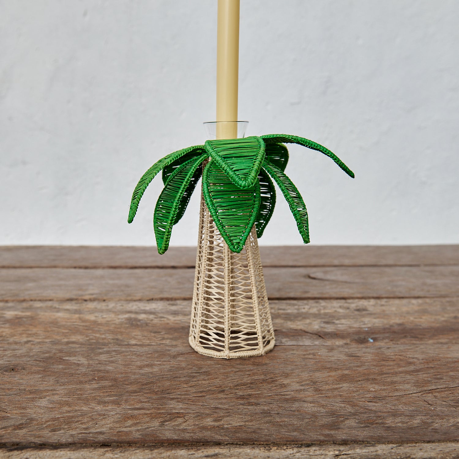 Green Palm Candle Holder M