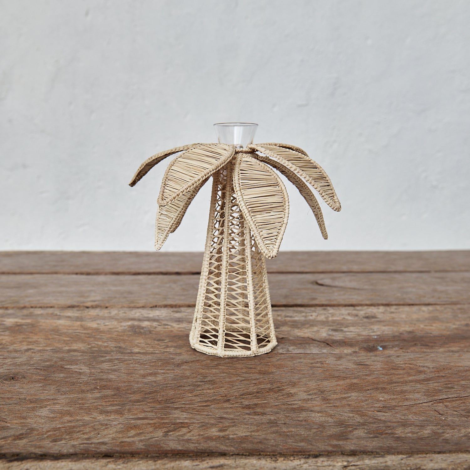 Natural Palm Candle Holder M