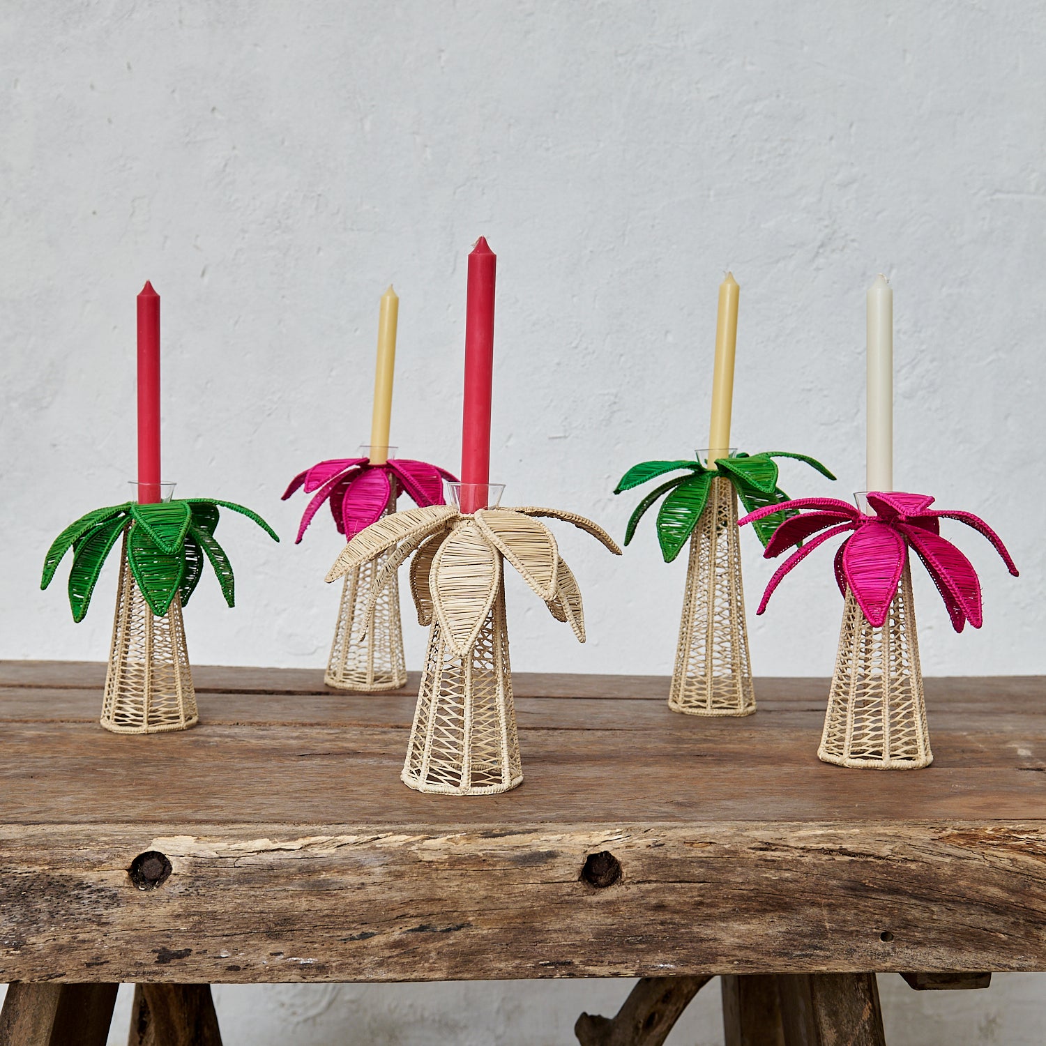 Candelabro Palmera Fucsia L