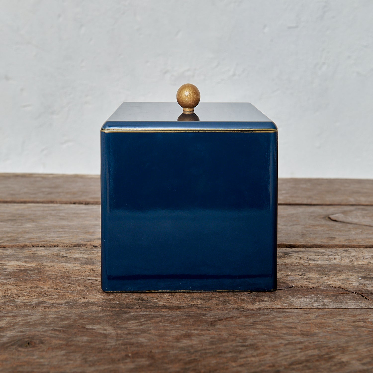 Lacquered Tray, Ice Bucket and Coaster Set - Deep Blue