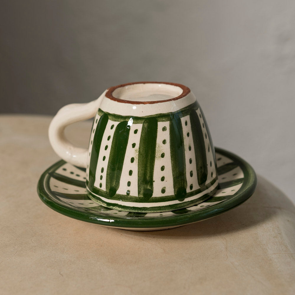 Safi Green Coffee Cup and Saucer