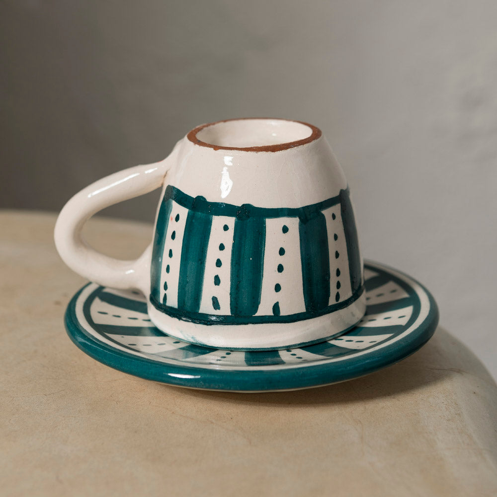 Taza y Plato de Café Safi Azul