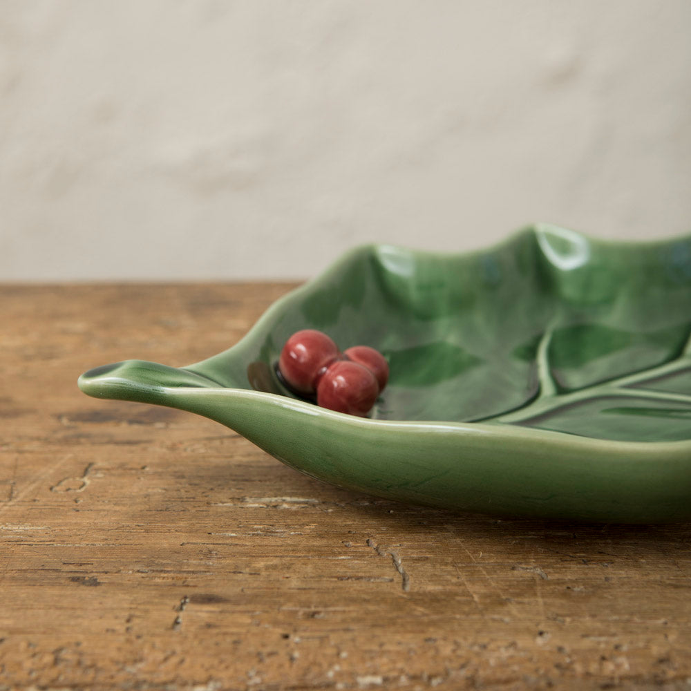 Large Christmas Holly Plate