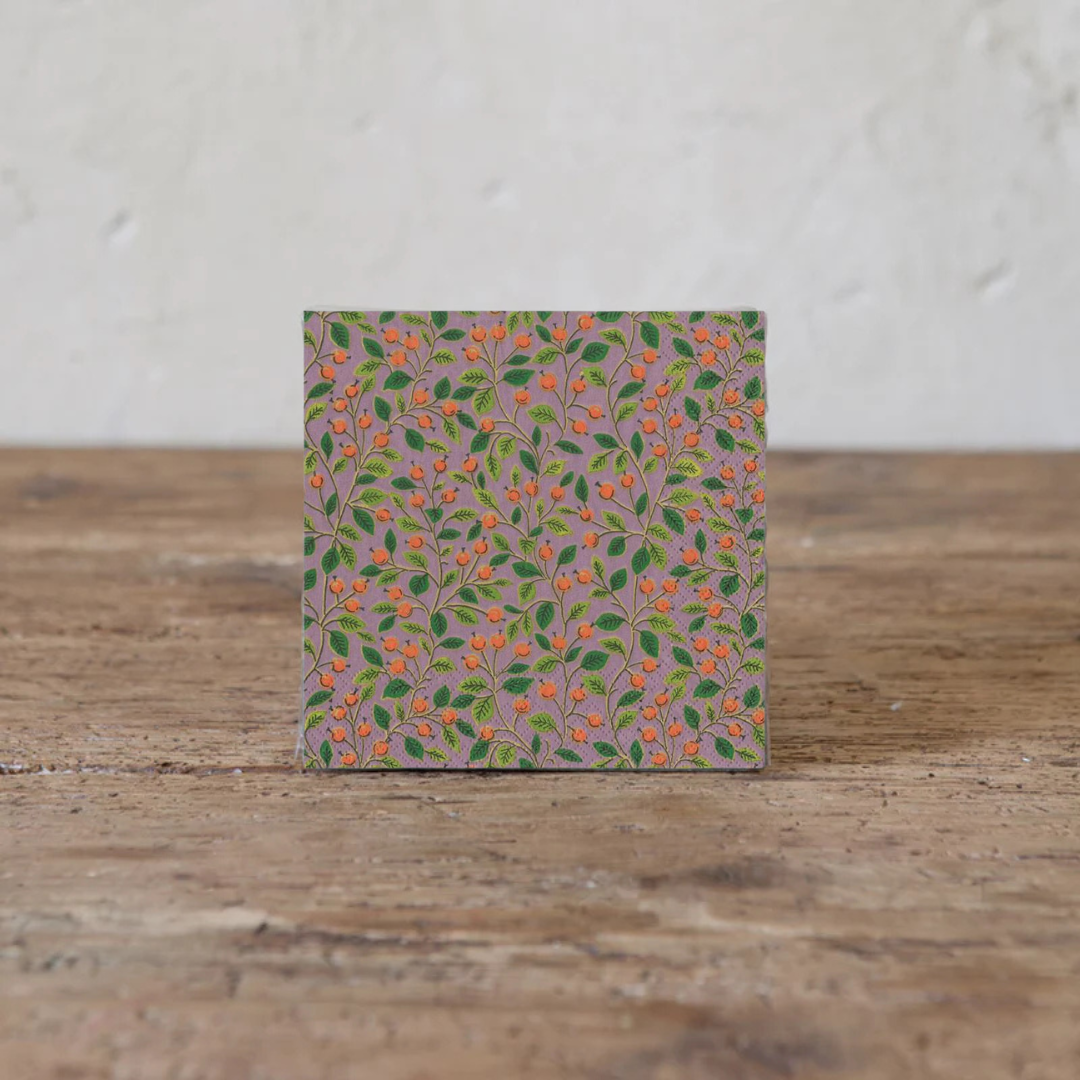 Berries and Leaves Paper Cocktail Napkins