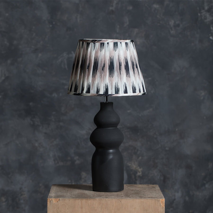 Black Grey Ikat Pleated Shade