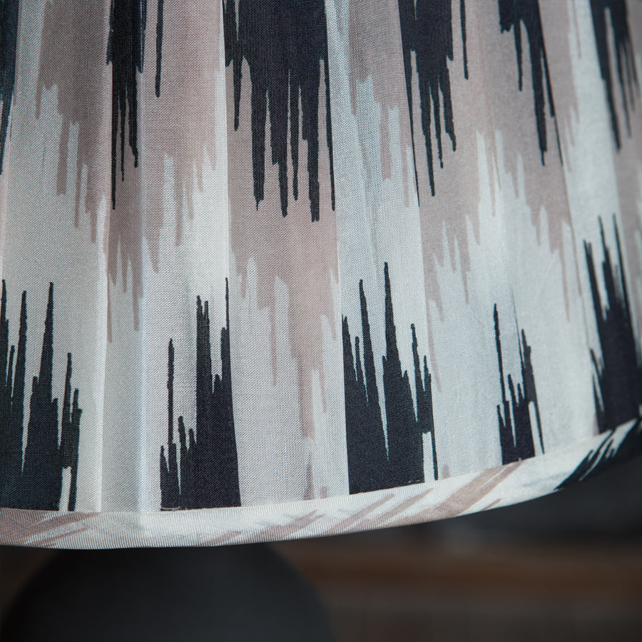 Black Grey Ikat Pleated Shade