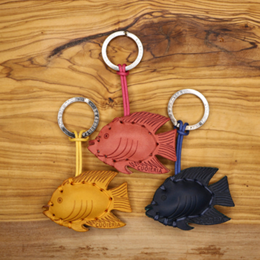 Leather Fish Keychain