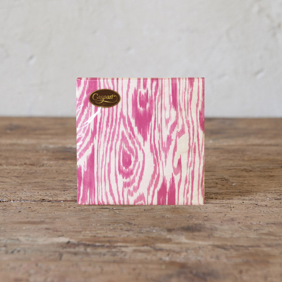 Woodgrain Fuchsia Cocktail Paper Napkins