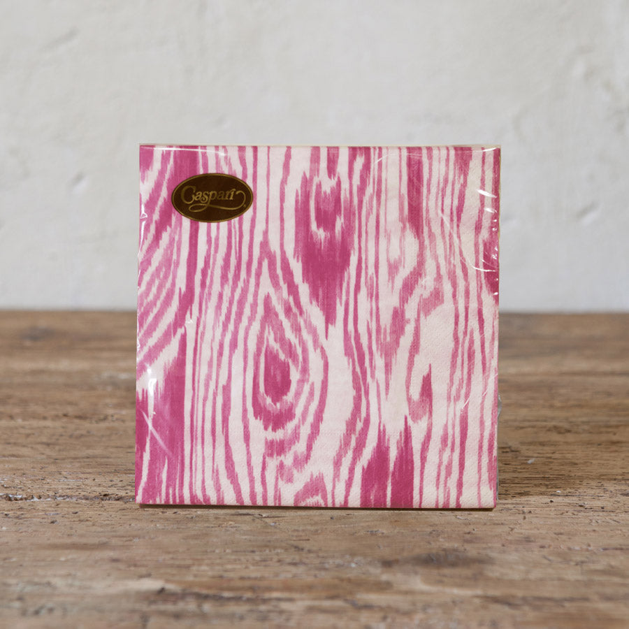 Woodgrain Fuchsia Paper Dinner Napkins