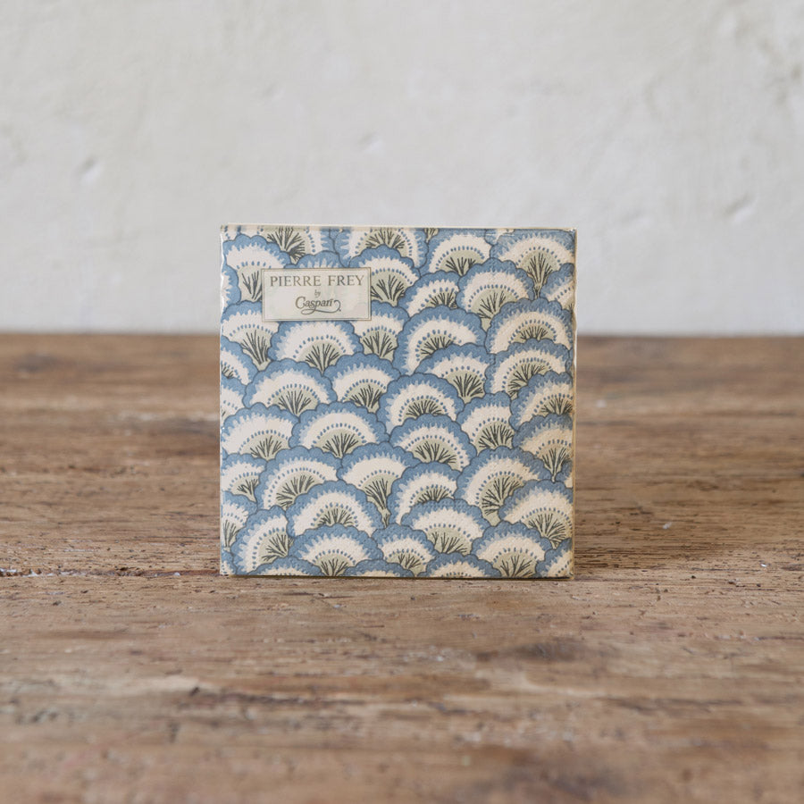 Blue Scallop Paper Cocktail Napkins