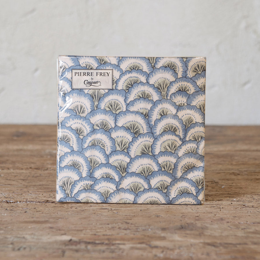 Blue Scallop Paper Dinner Napkins