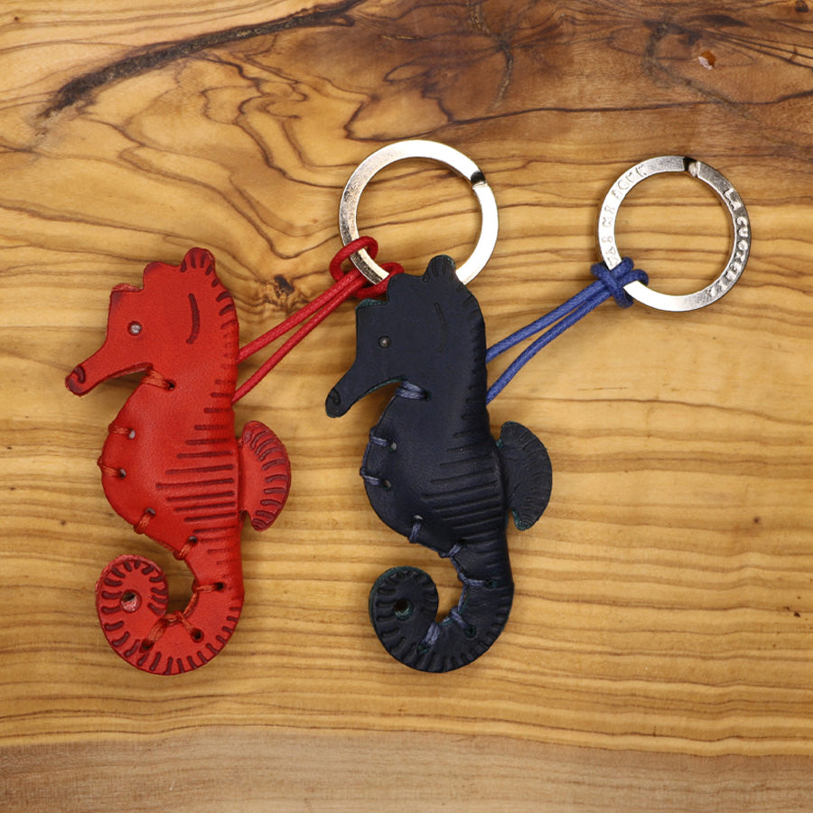 Seahorse Leather Keychain