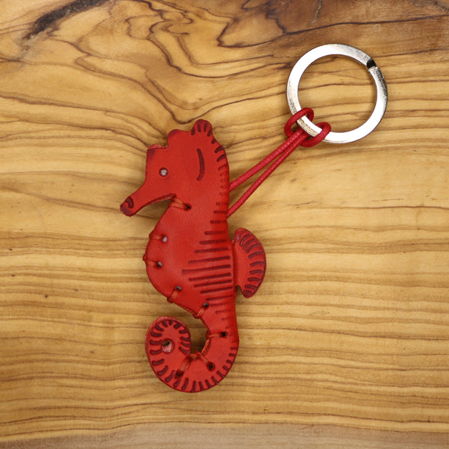 Seahorse Leather Keychain