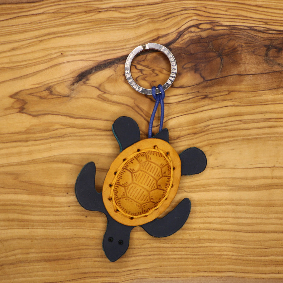 Turtle Leather Keychain